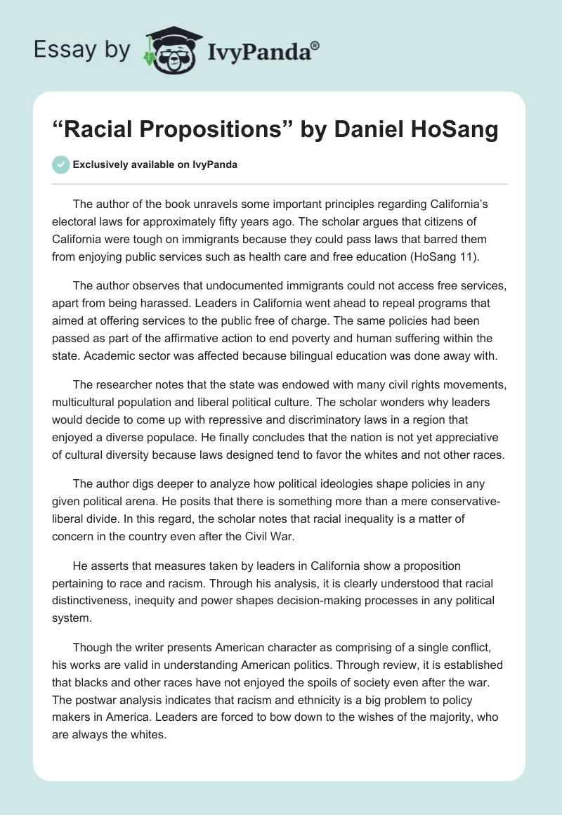 “Racial Propositions” by Daniel HoSang. Page 1