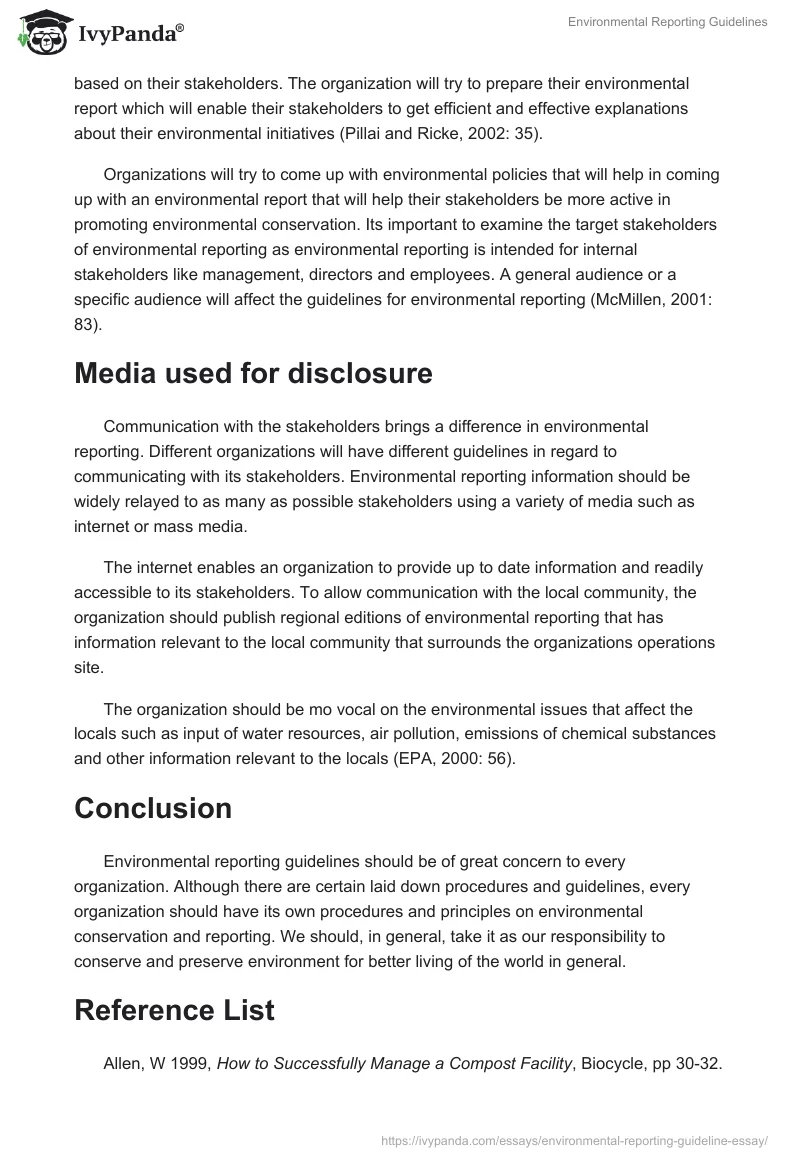 Environmental Reporting Guidelines. Page 3