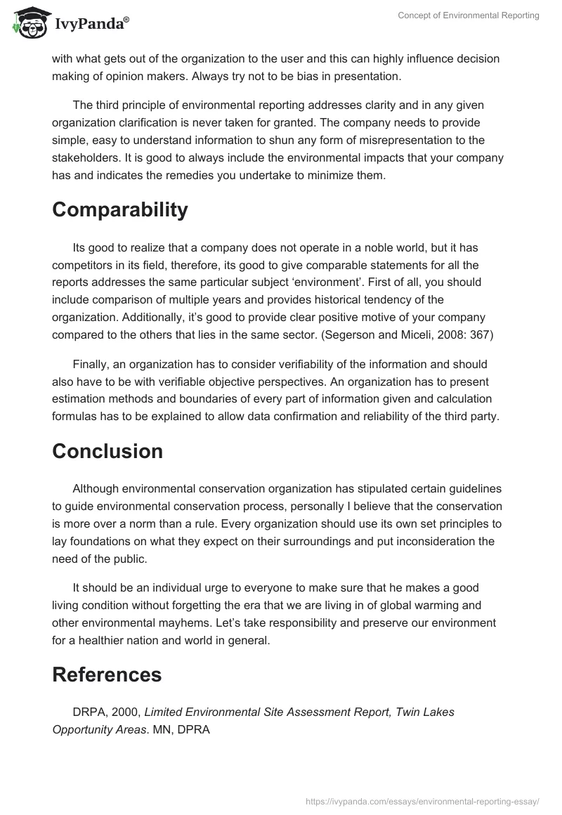 Concept of Environmental Reporting. Page 3