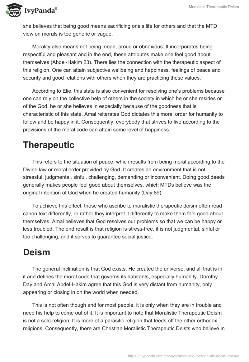 Moralistic Therapeutic Deism. Page 2