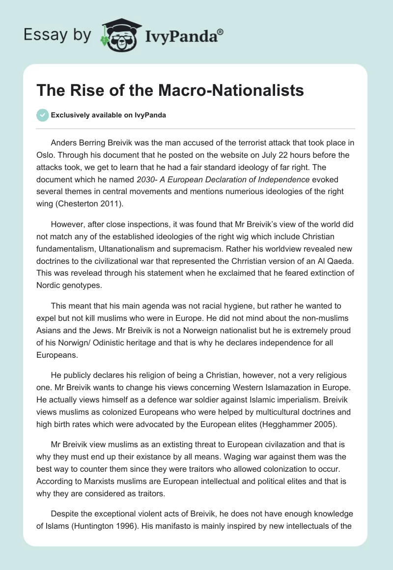 The Rise of the Macro-Nationalists. Page 1