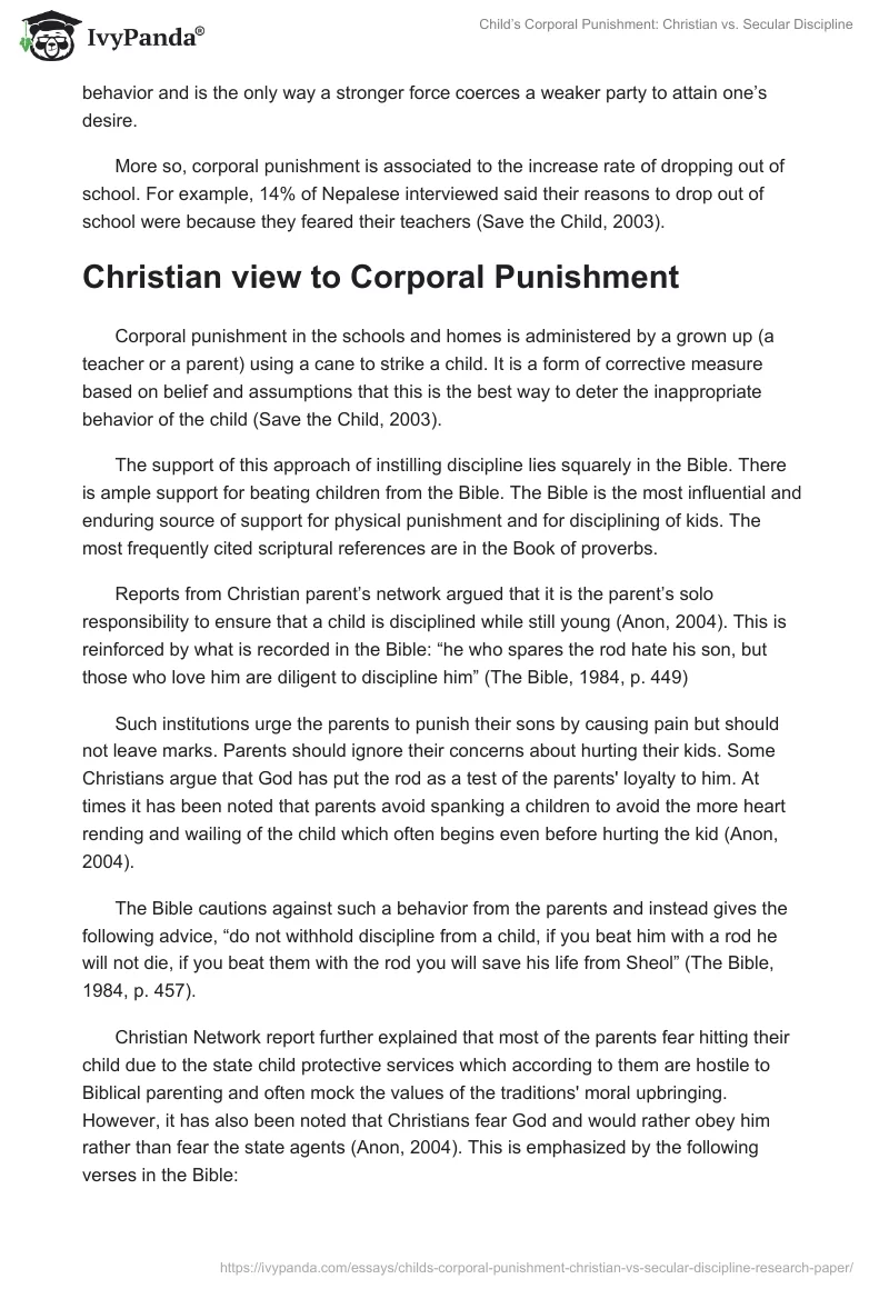 Child’s Corporal Punishment: Christian vs. Secular Discipline. Page 3