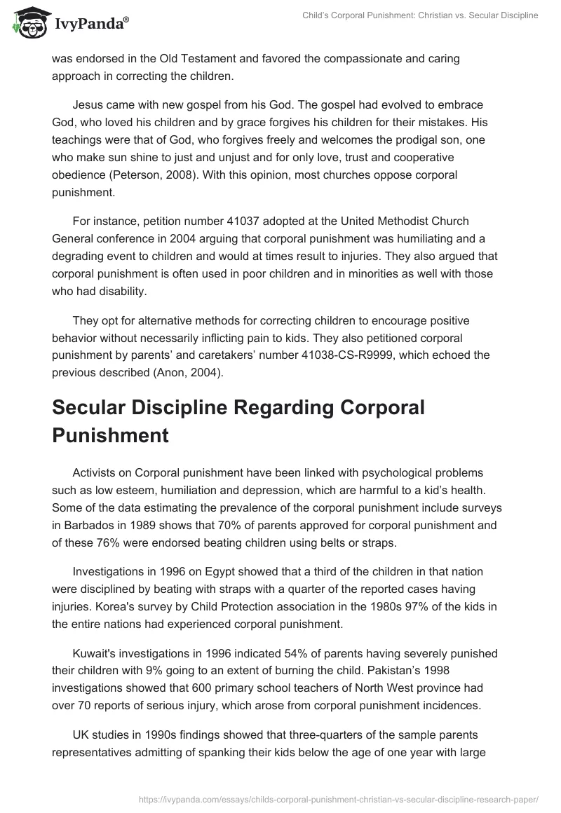Child’s Corporal Punishment: Christian vs. Secular Discipline. Page 5
