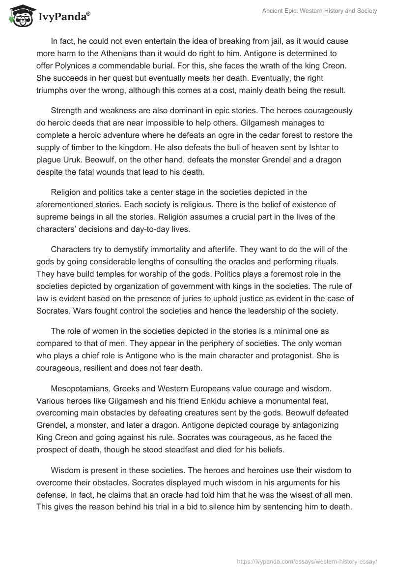 Ancient Epic: Western History and Society. Page 3