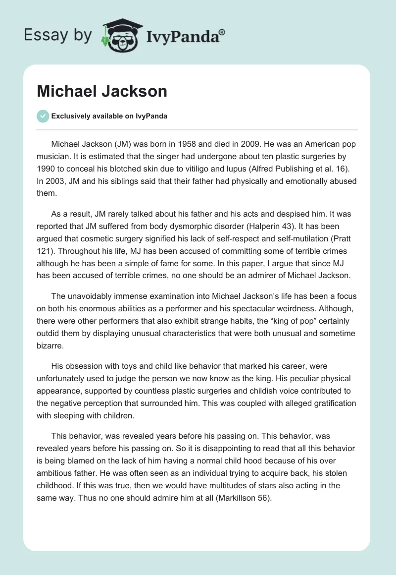 Michael Jackson. Page 1