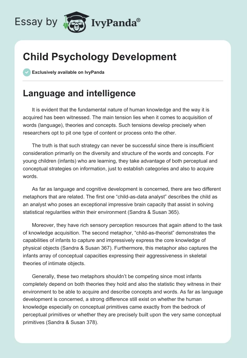 Child Psychology Development. Page 1
