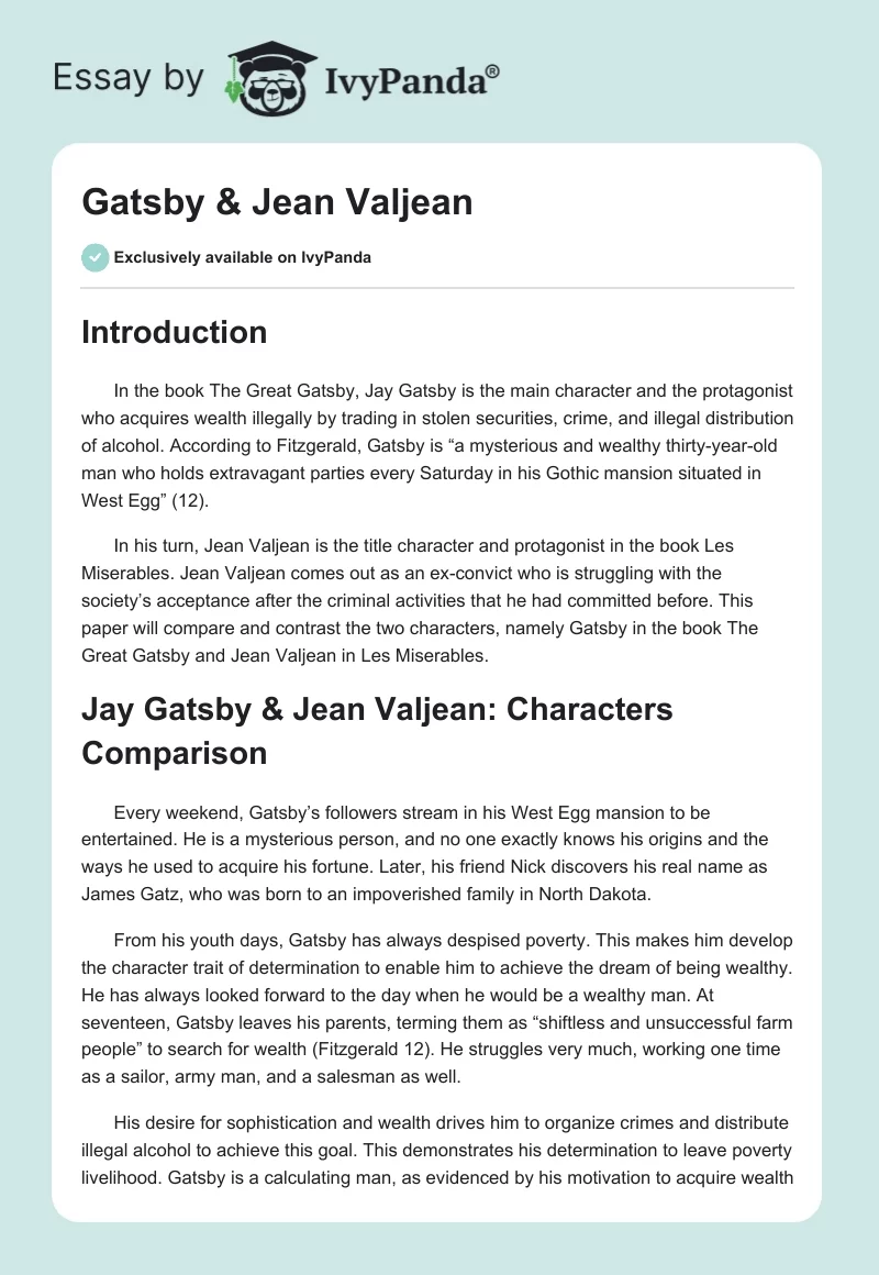 Gatsby & Jean Valjean. Page 1