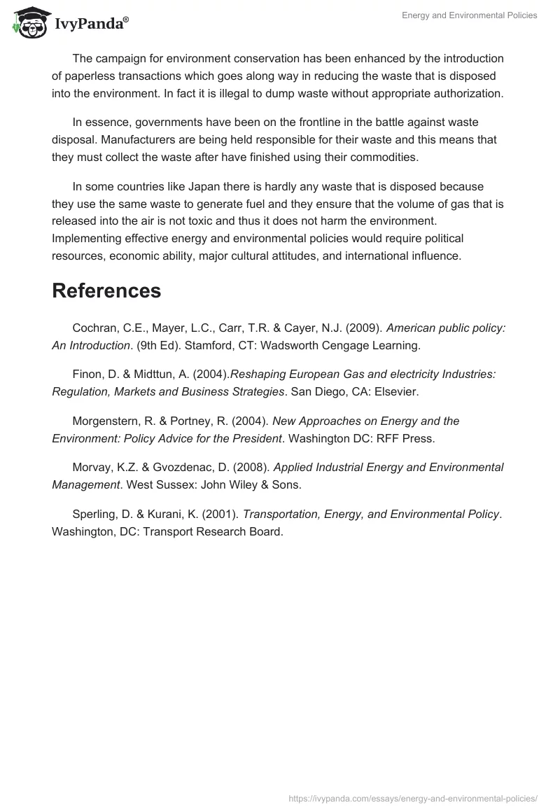 Energy and Environmental Policies. Page 3