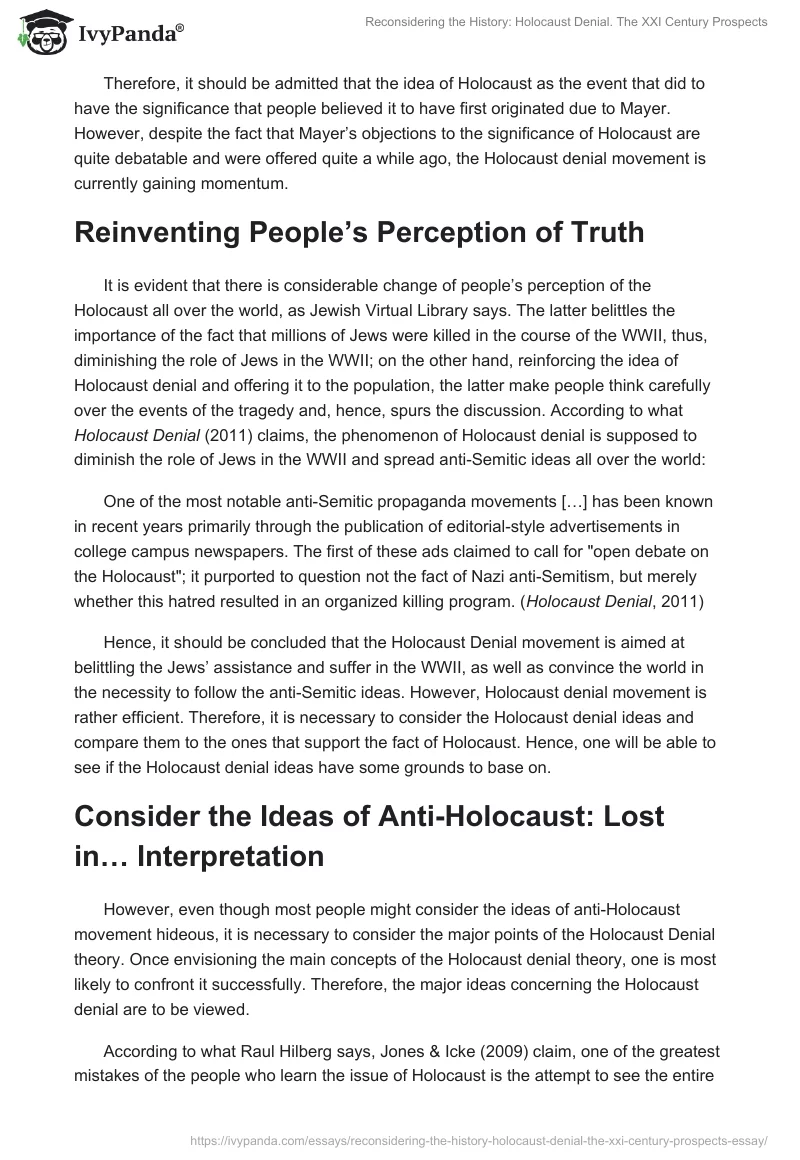 Reconsidering the History: Holocaust Denial. The XXI Century Prospects. Page 3