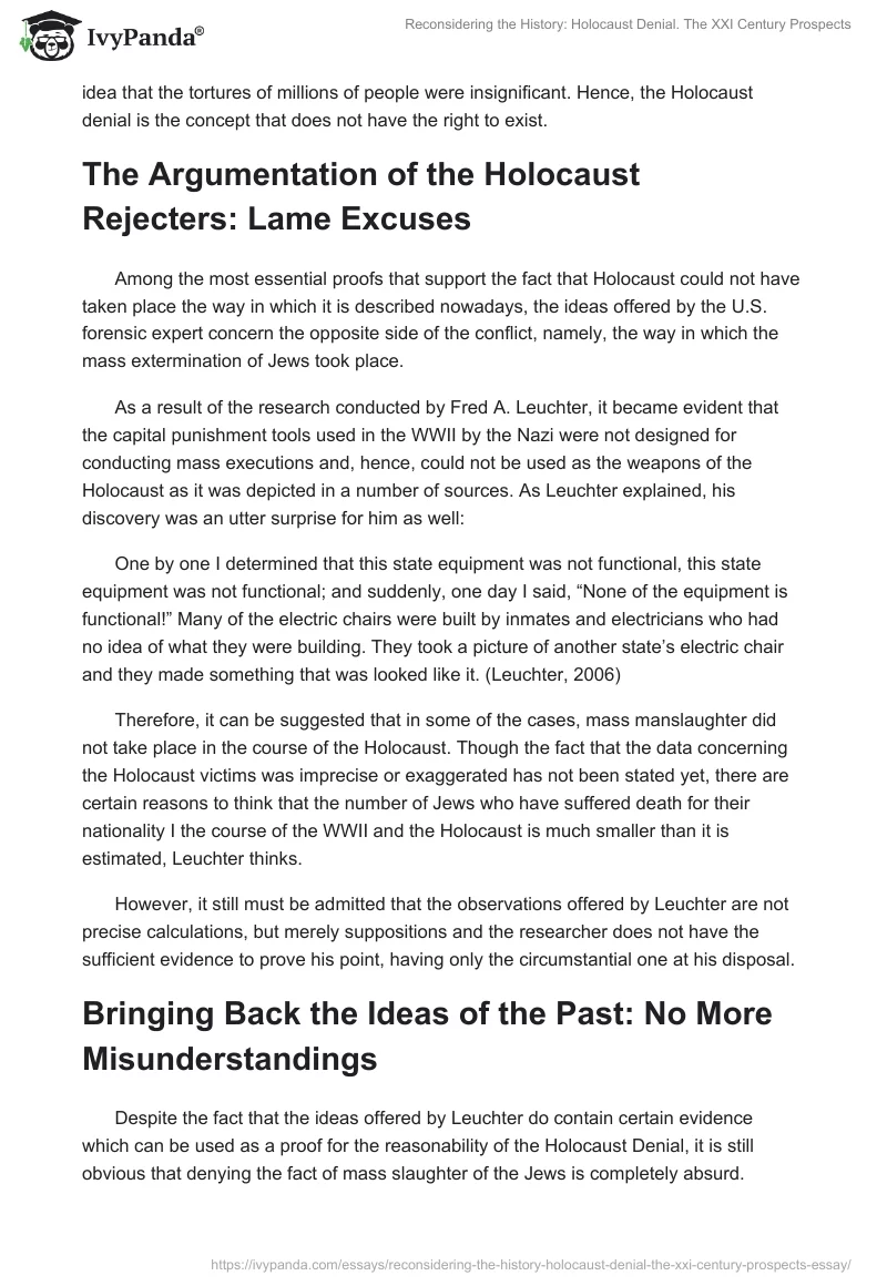 Reconsidering the History: Holocaust Denial. The XXI Century Prospects. Page 5