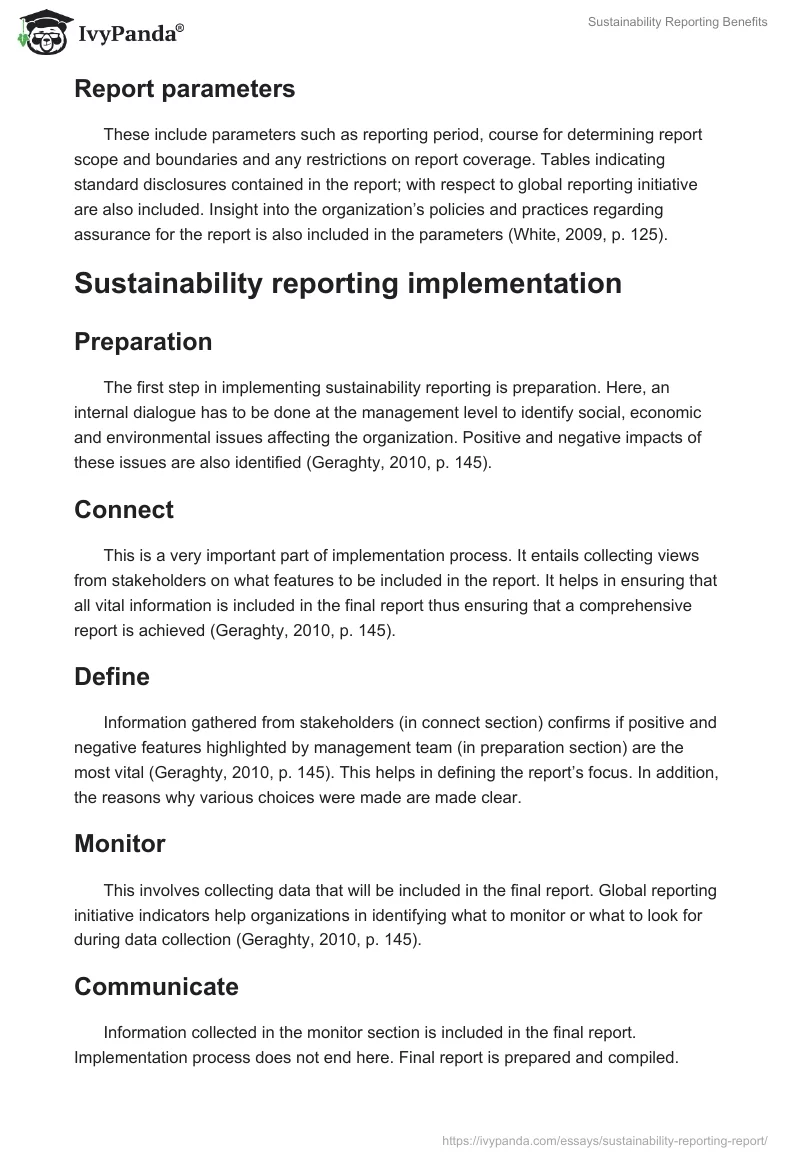Sustainability Reporting Benefits. Page 4