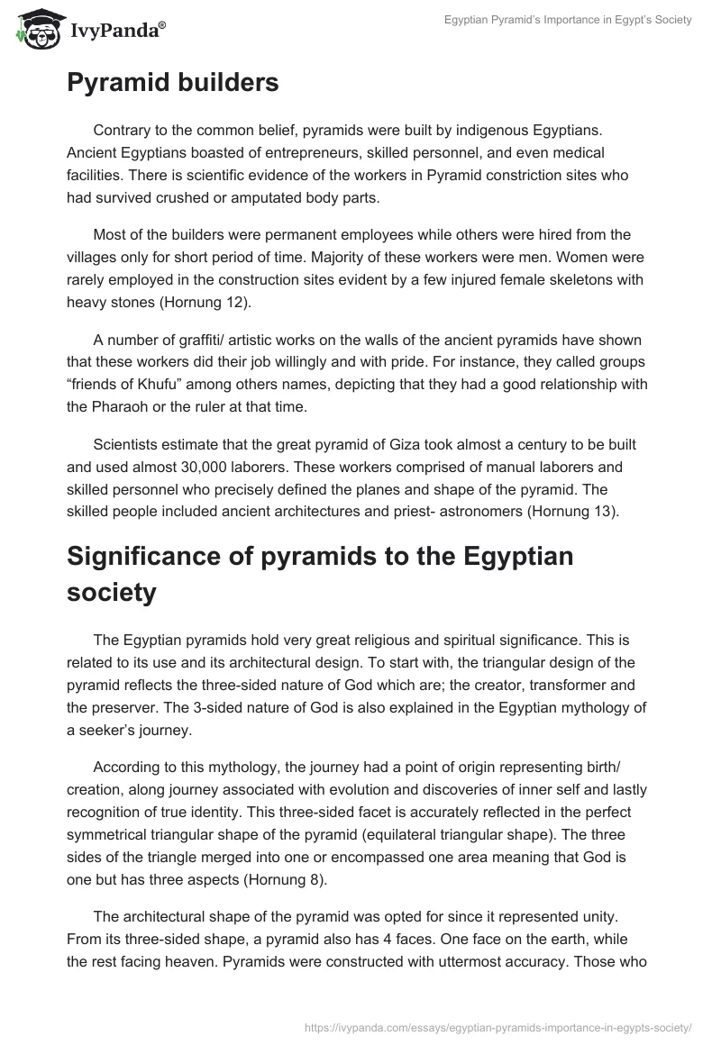 Egyptian Pyramid’s Importance in Egypt’s Society. Page 3