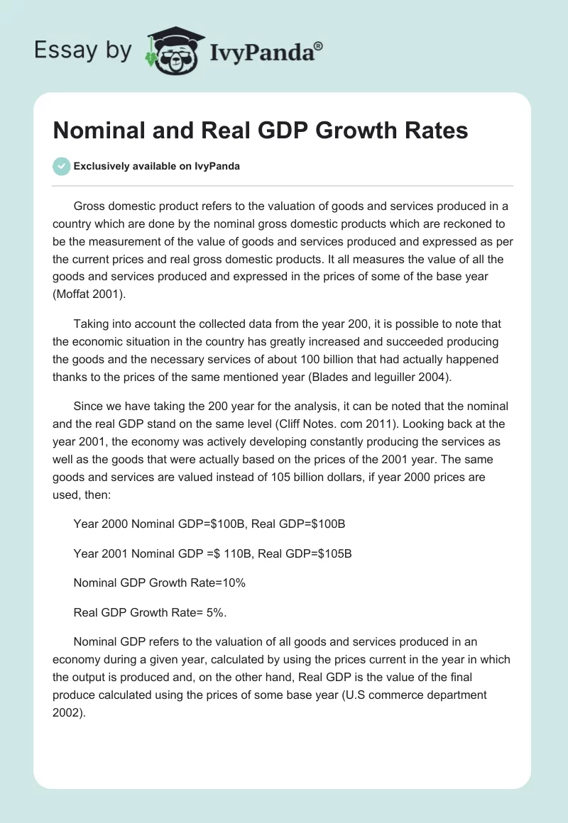Nominal and Real GDP Growth Rates. Page 1