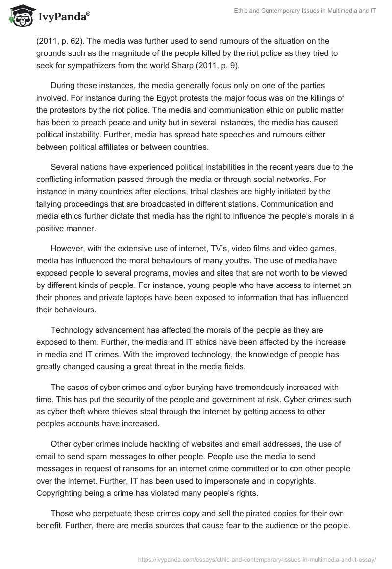 Ethic and Contemporary Issues in Multimedia and IT. Page 2