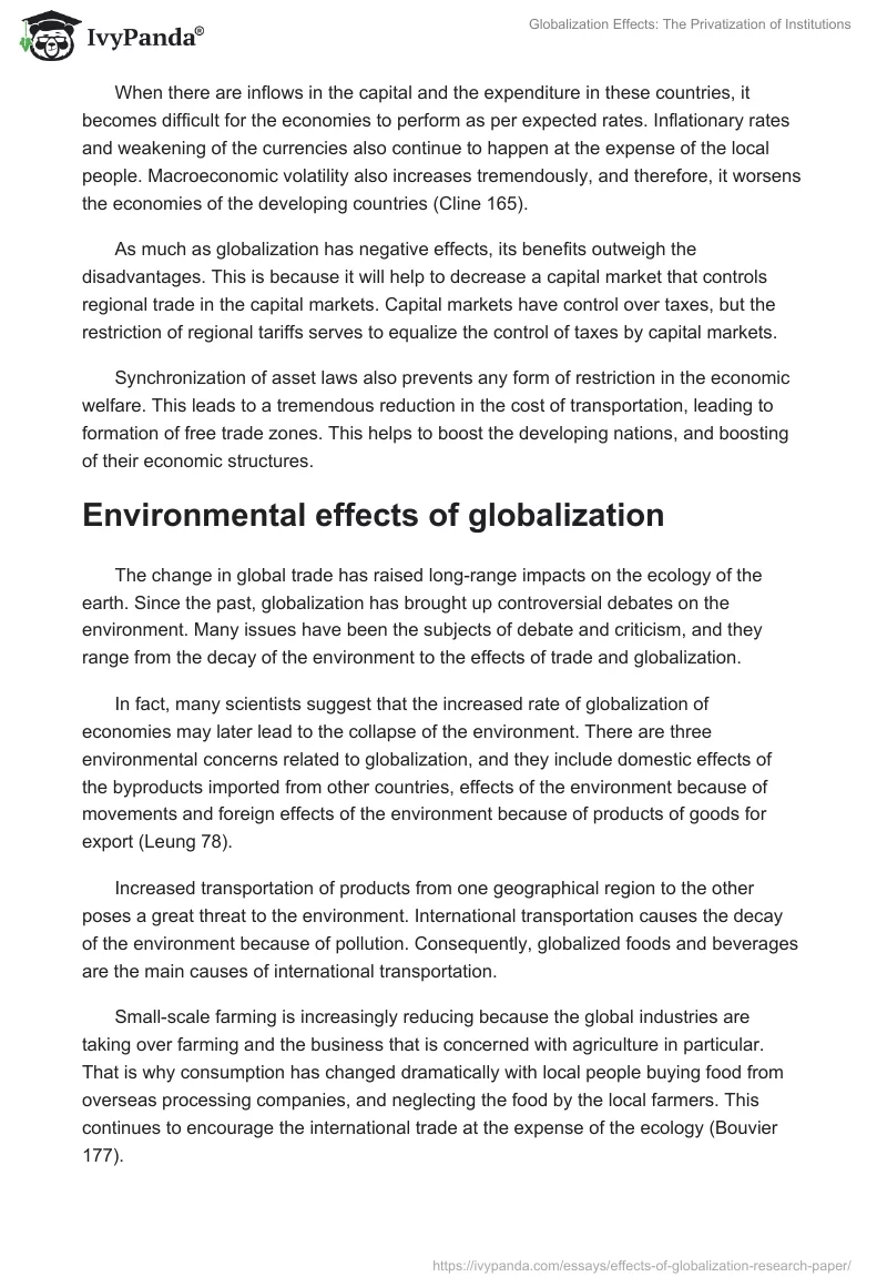 Globalization Effects: The Privatization of Institutions. Page 3