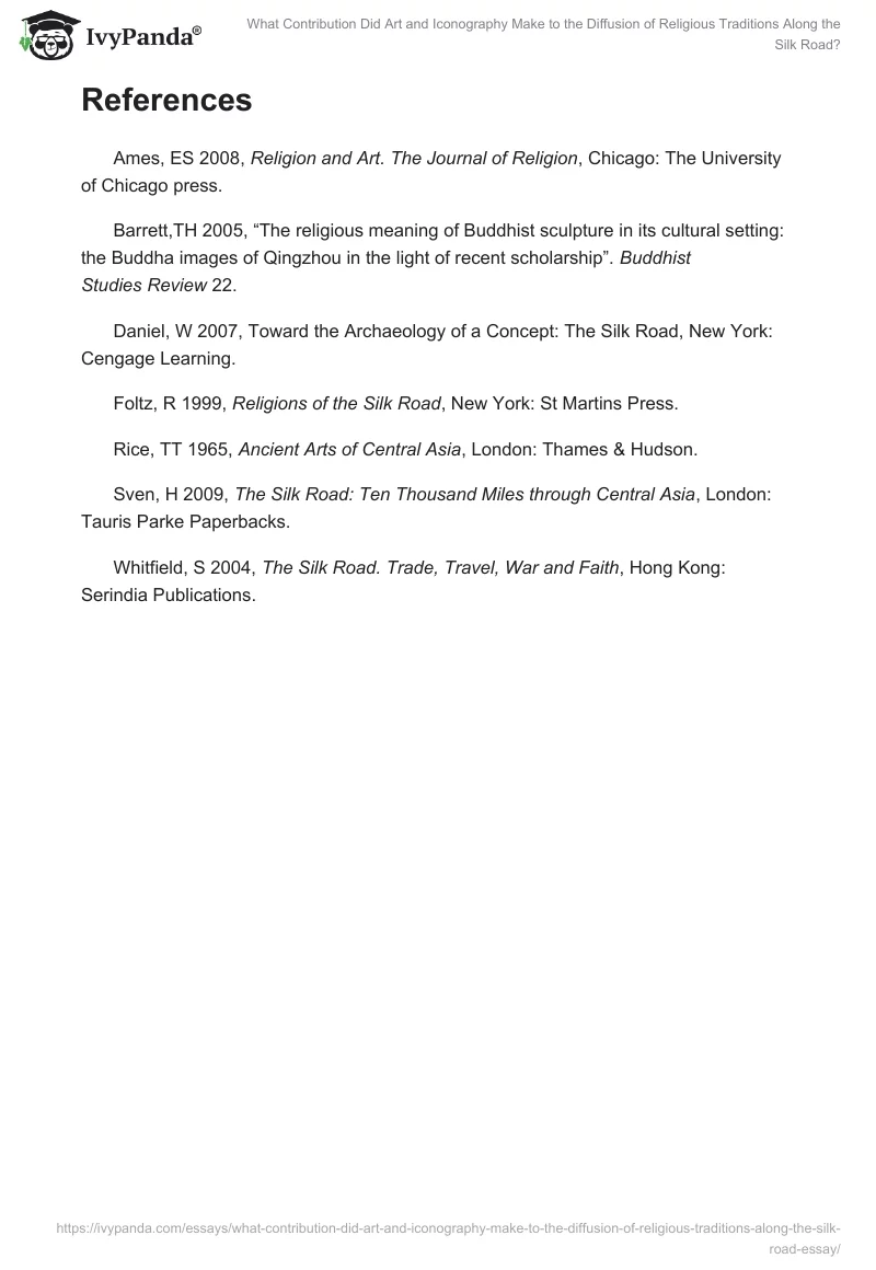What Contribution Did Art and Iconography Make to the Diffusion of Religious Traditions Along the Silk Road?. Page 5