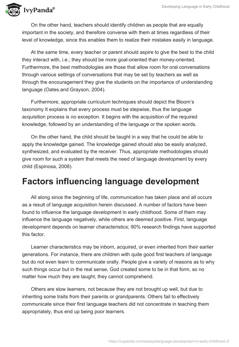Developing Language in Early Childhood. Page 5