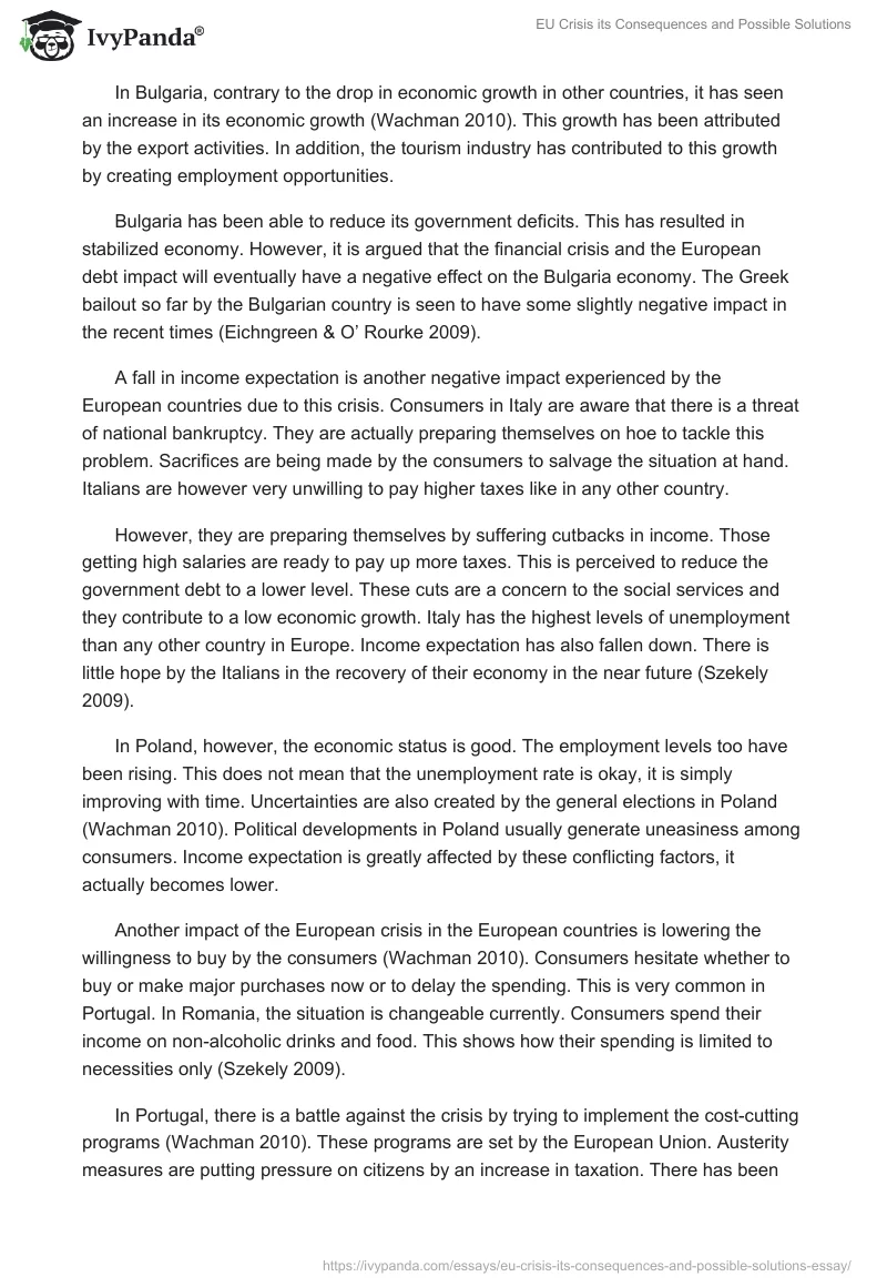 EU Crisis its Consequences and Possible Solutions. Page 4