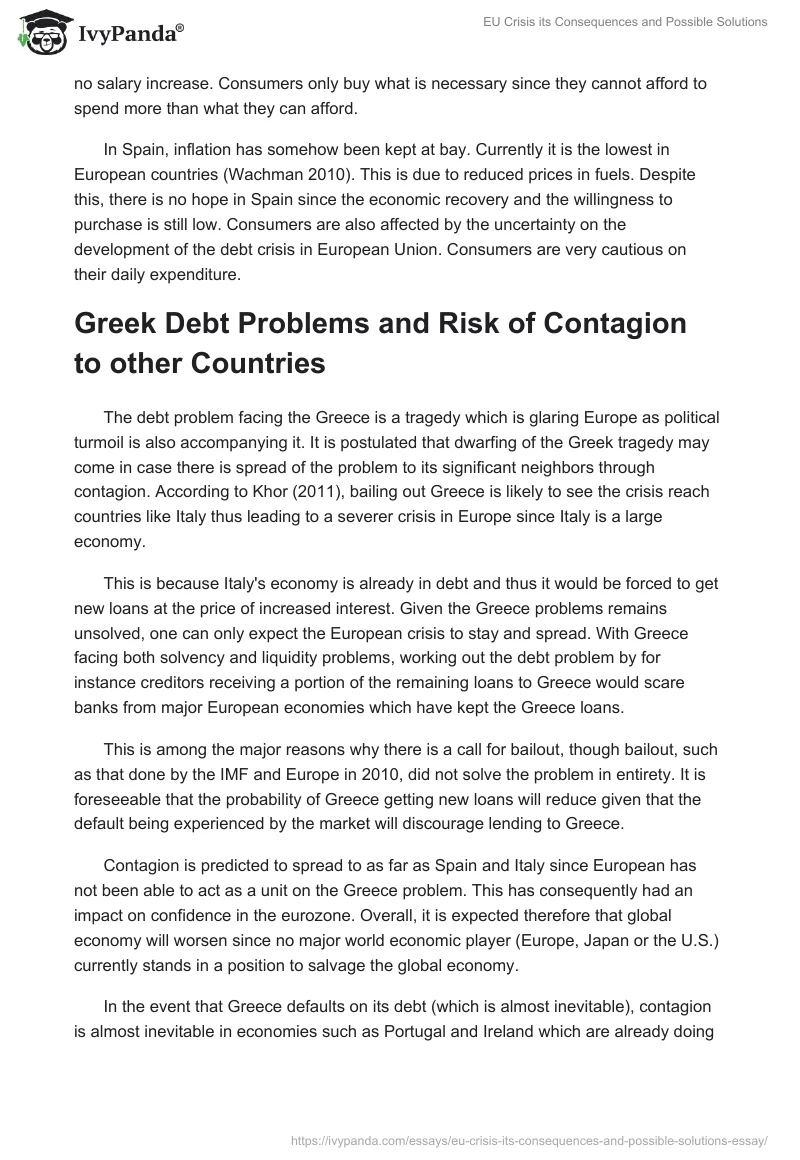 EU Crisis its Consequences and Possible Solutions. Page 5