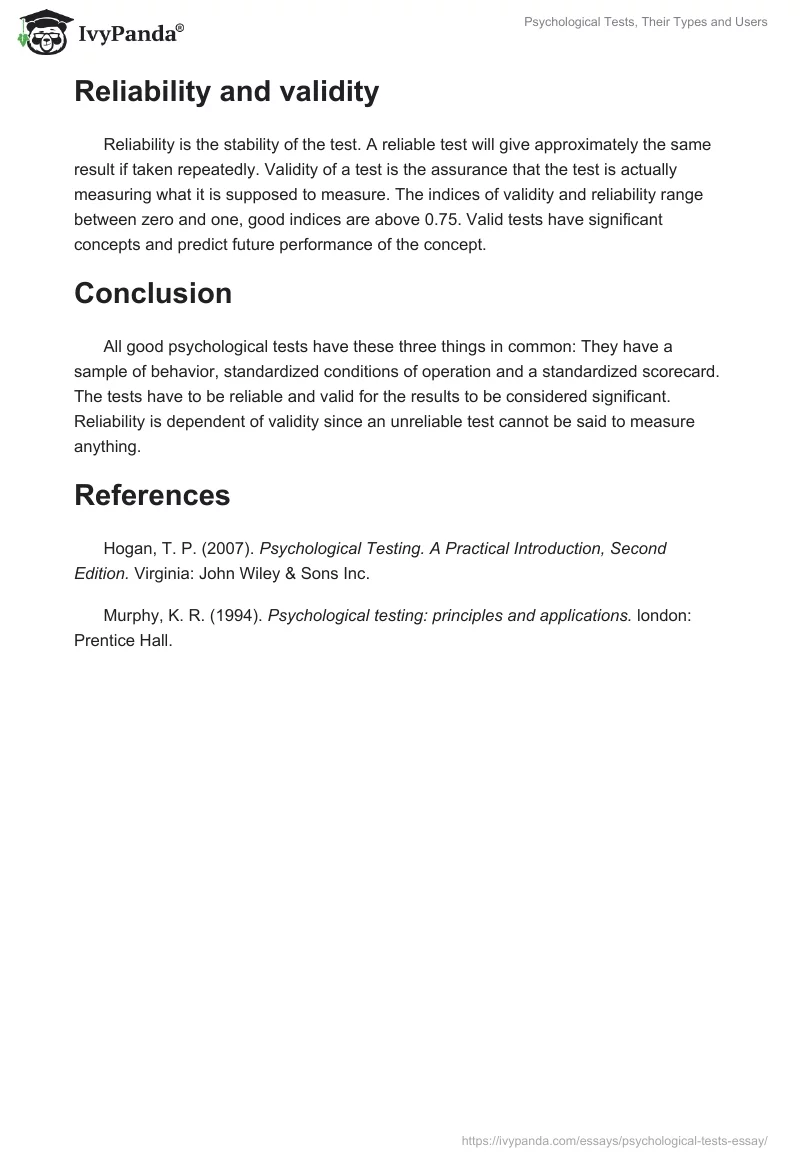 Psychological Tests, Their Types and Users. Page 3
