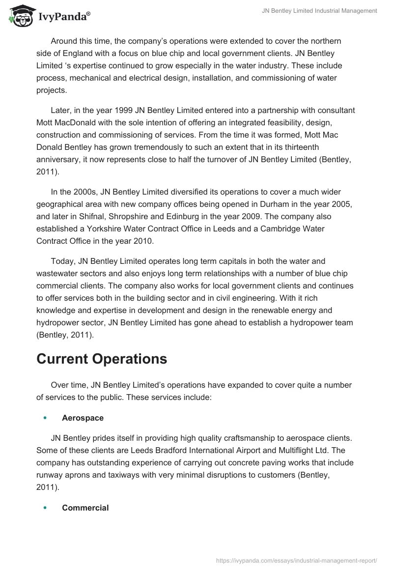 JN Bentley Limited Industrial Management. Page 2