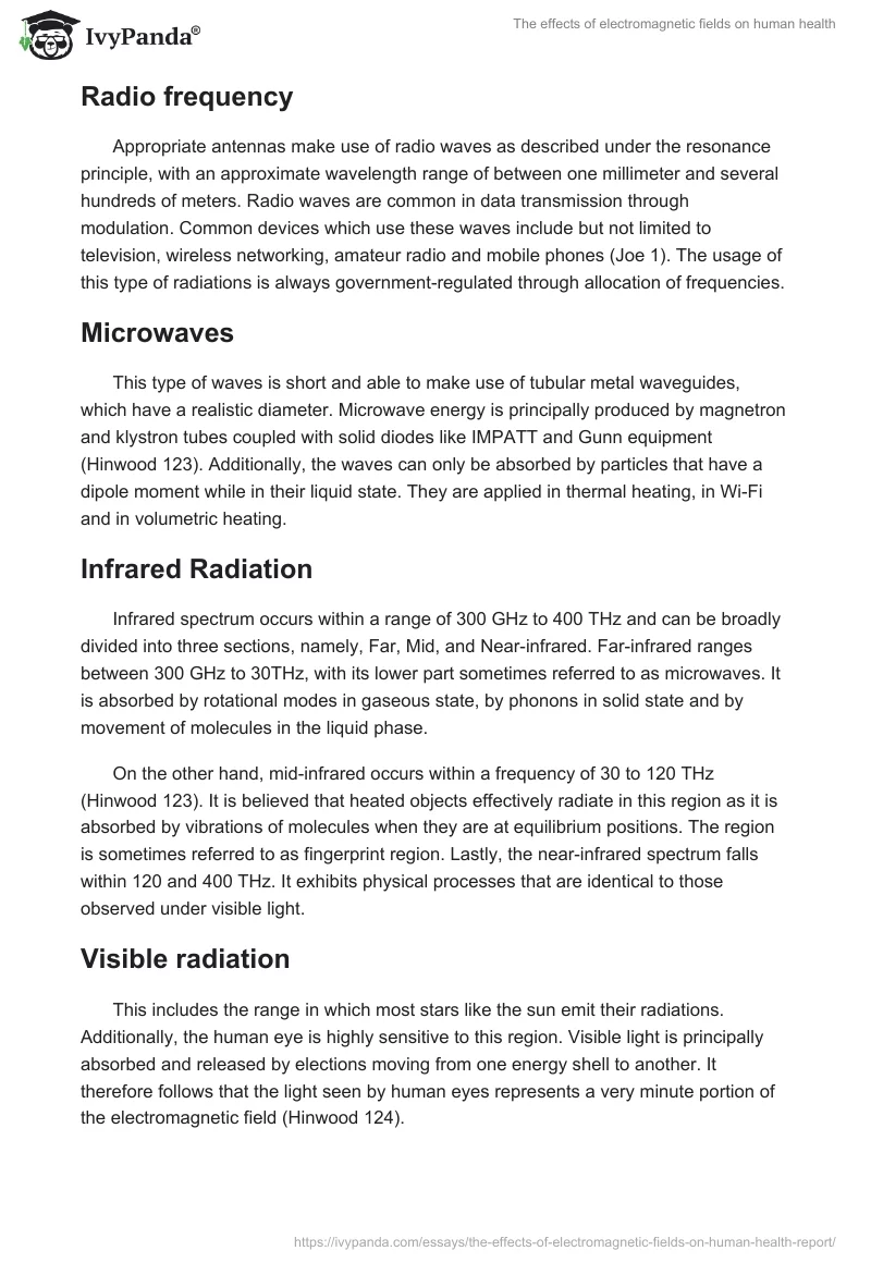 The effects of electromagnetic fields on human health. Page 2
