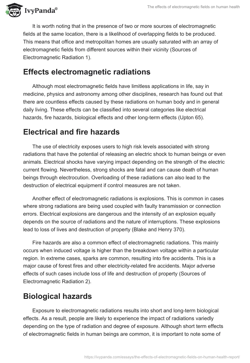 The effects of electromagnetic fields on human health. Page 5