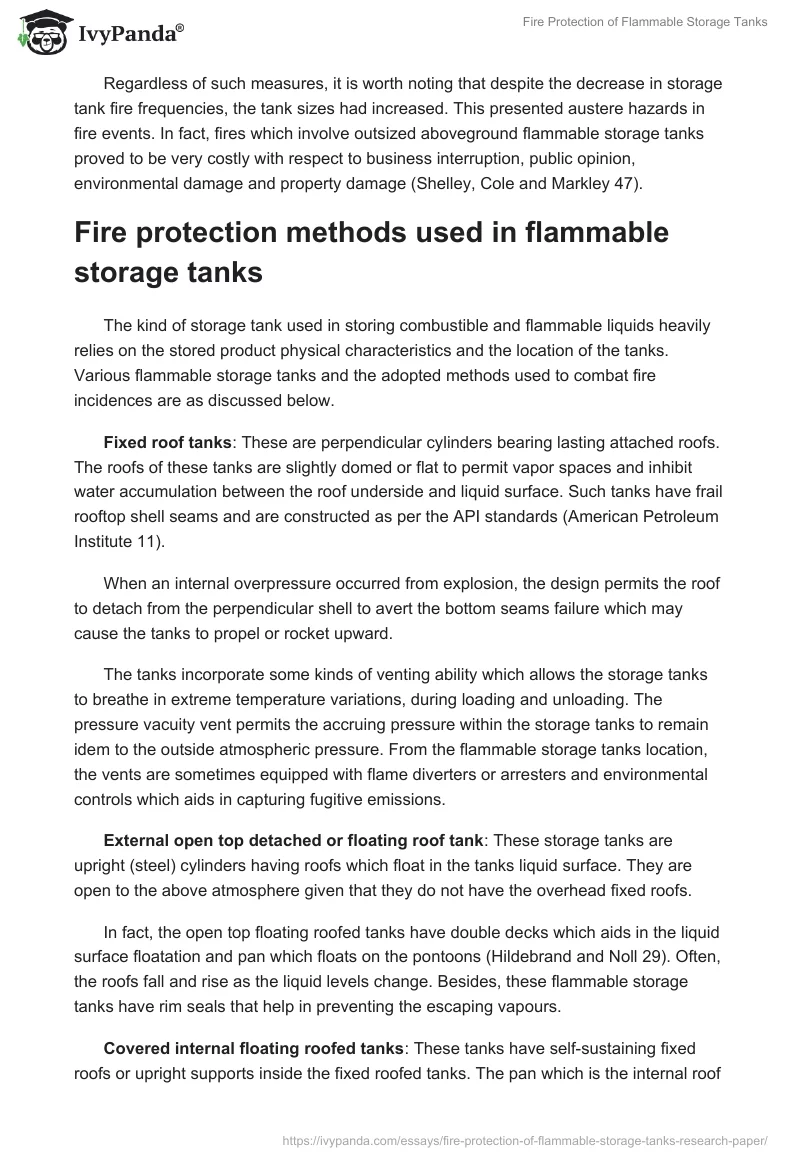 Fire Protection of Flammable Storage Tanks. Page 2