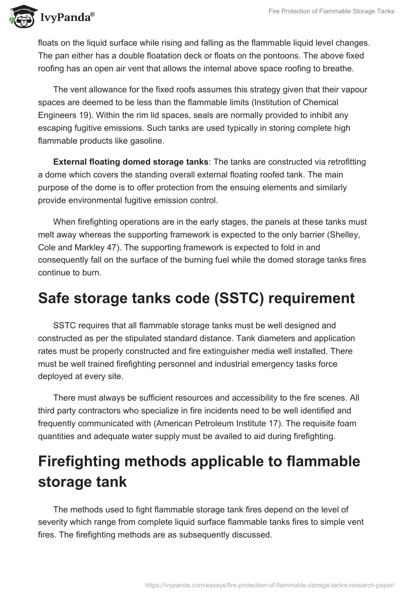Fire Protection of Flammable Storage Tanks. Page 3