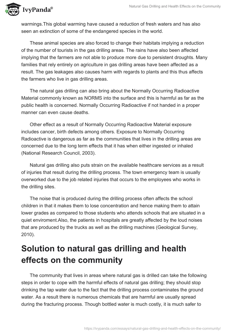 Natural Gas Drilling and Health Effects on the Community. Page 5