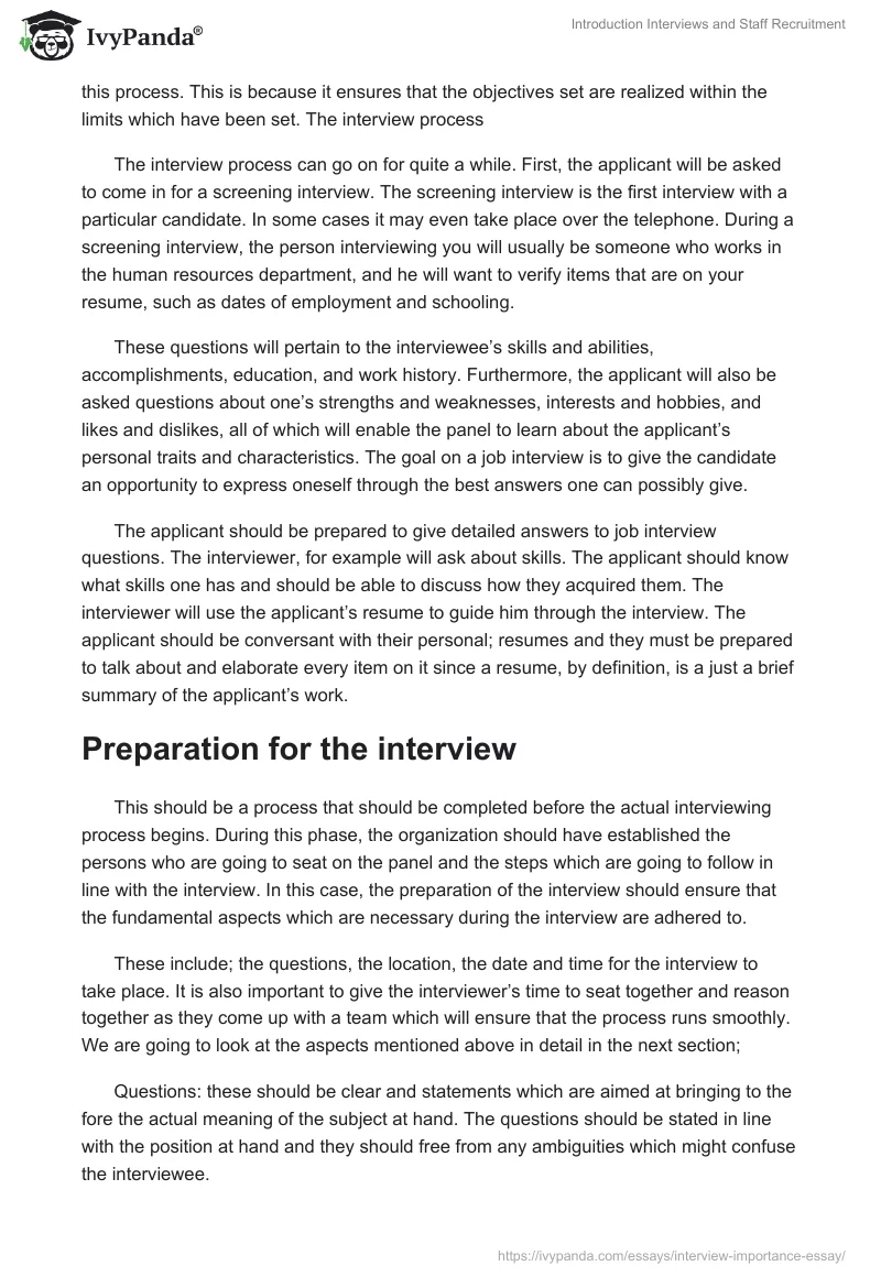 Introduction Interviews and Staff Recruitment. Page 4