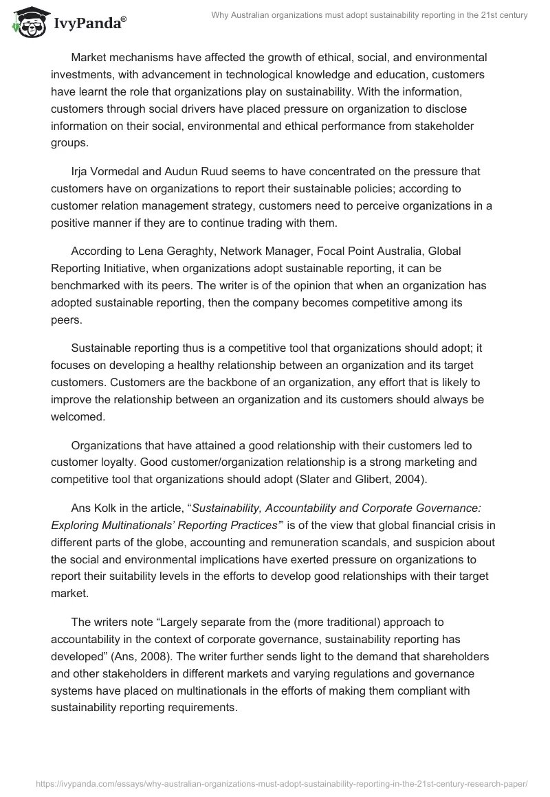Why Australian organizations must adopt sustainability reporting in the 21st century. Page 2