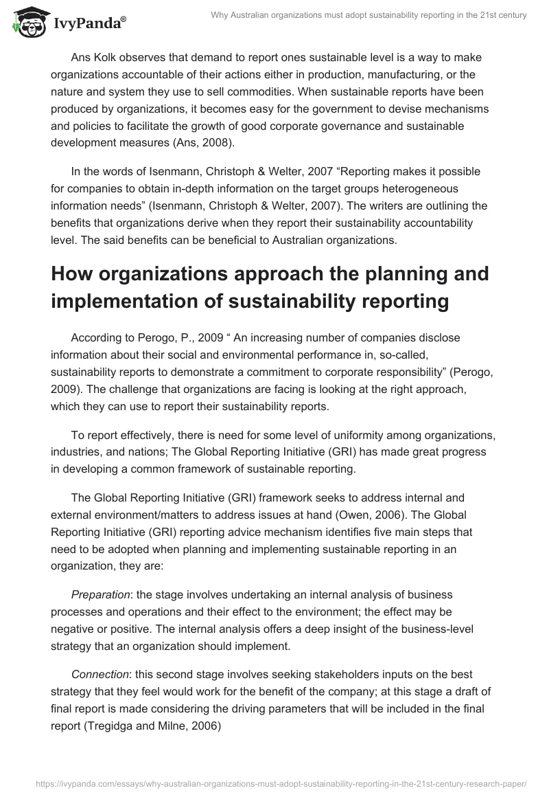 Why Australian organizations must adopt sustainability reporting in the 21st century. Page 3