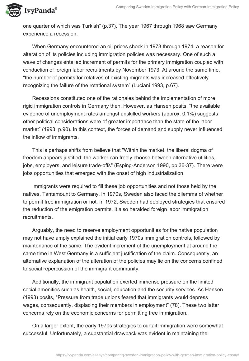 Comparing Sweden Immigration Policy with German Immigration Policy. Page 3