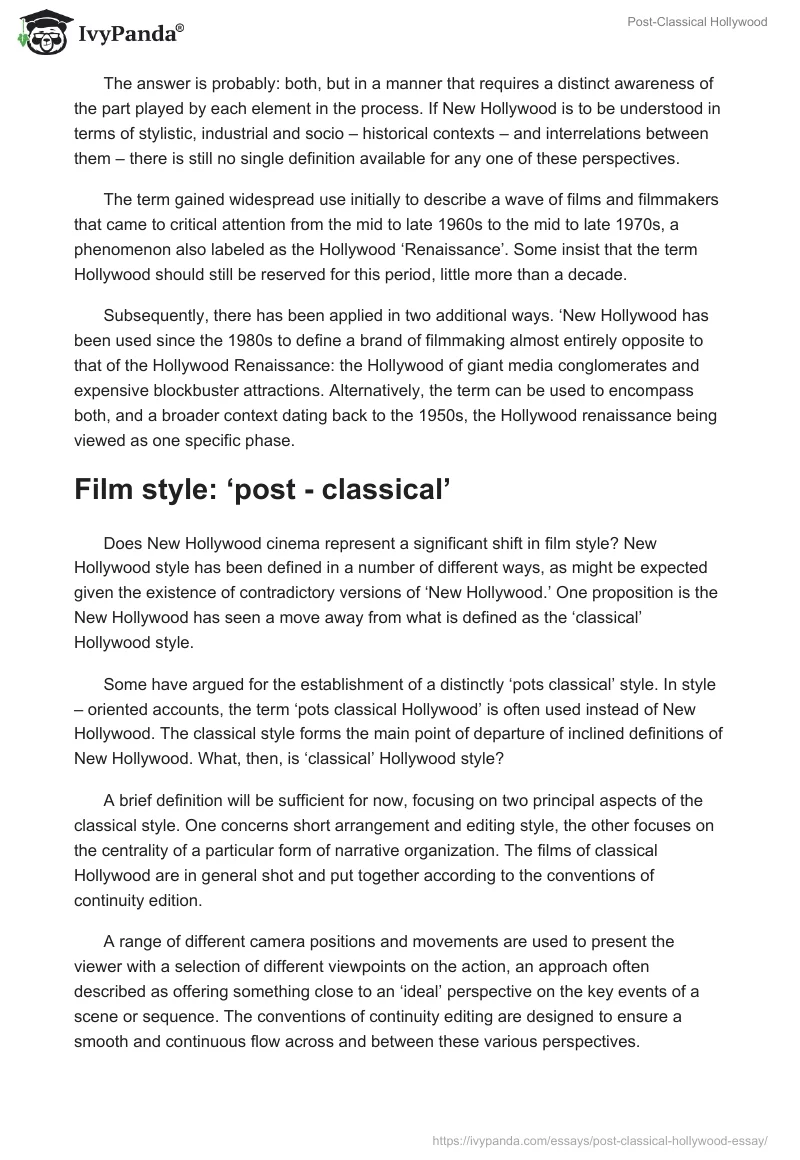 Post-Classical Hollywood. Page 2