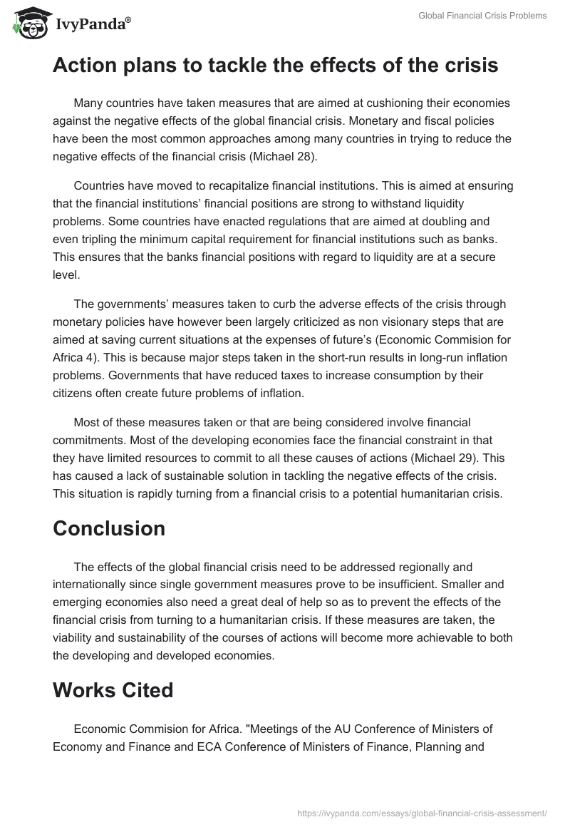 Global Financial Crisis Problems. Page 2