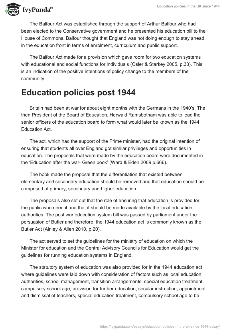 Education policies in the UK since 1944. Page 3