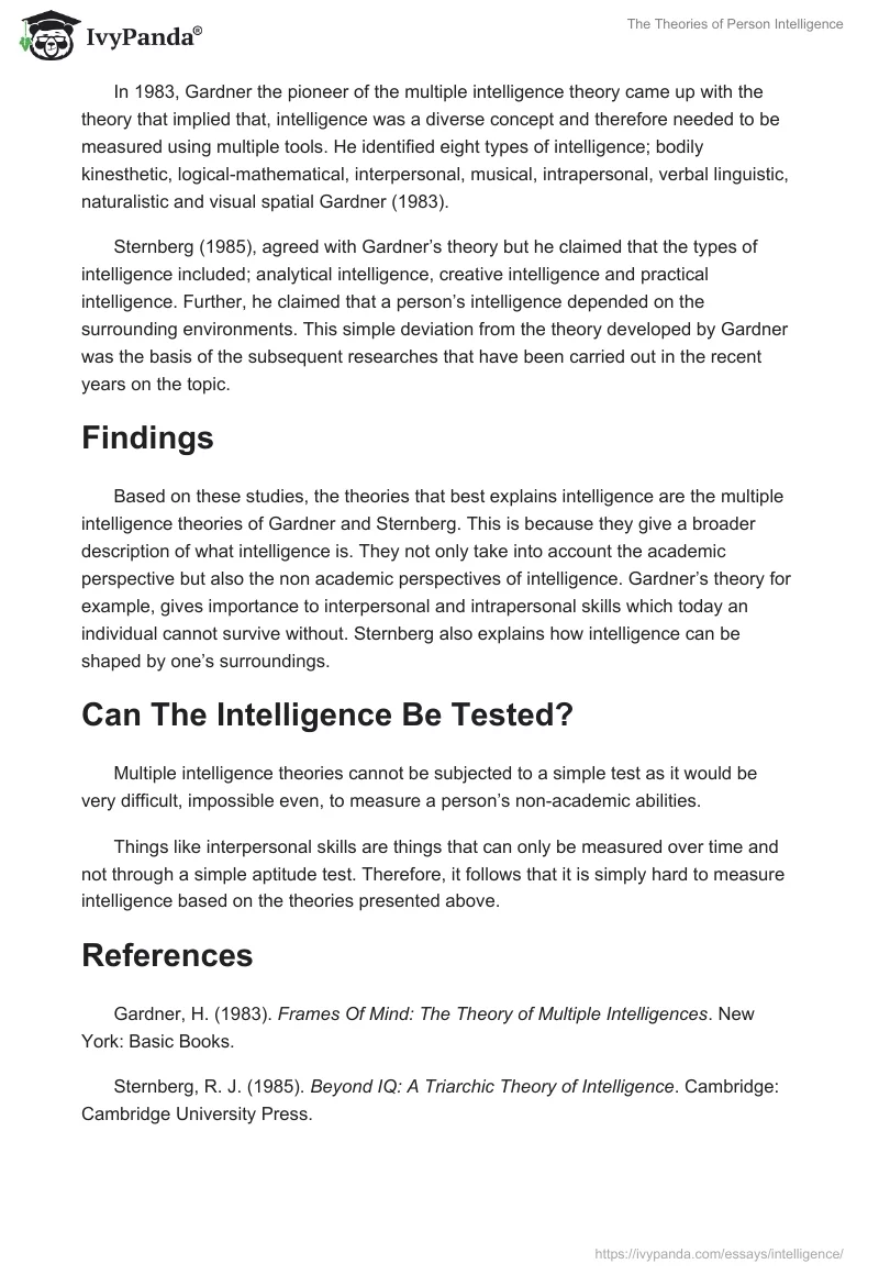 The Theories of Person Intelligence. Page 2
