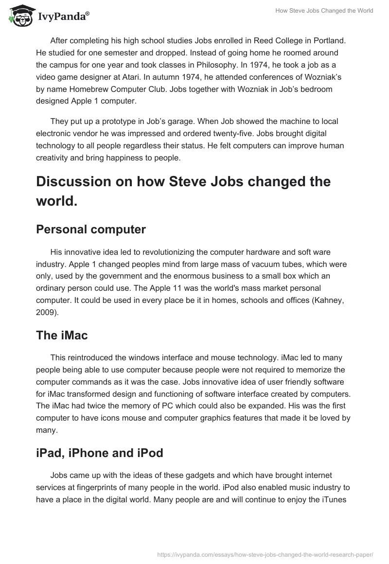 How Steve Jobs Changed the World. Page 2