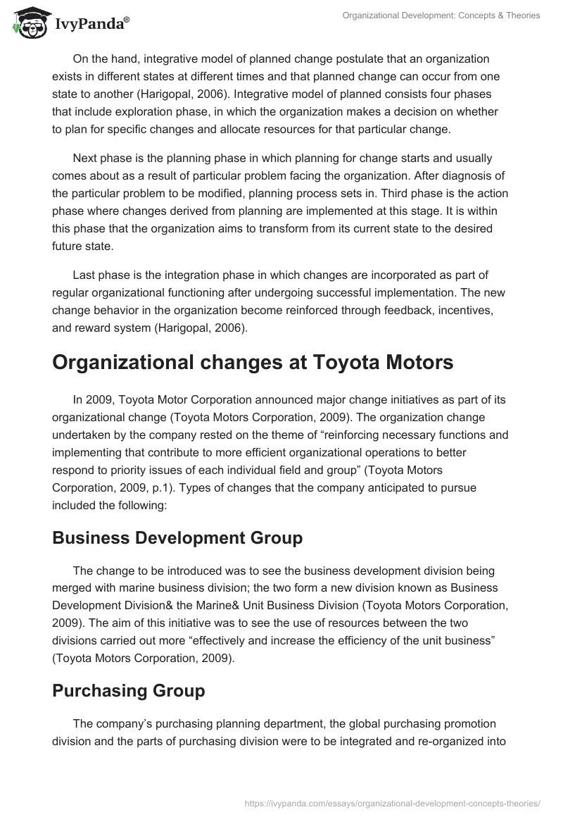 Organizational Development: Concepts & Theories. Page 5