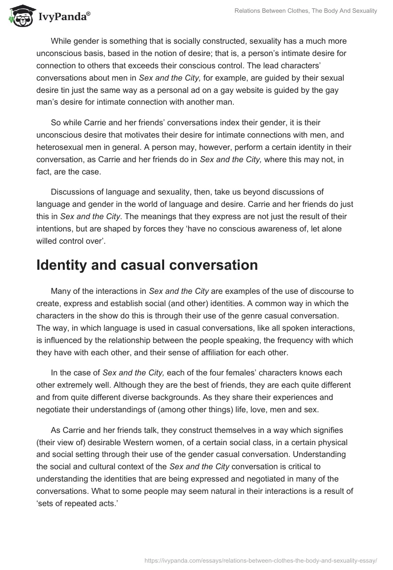 Relations Between Clothes, The Body And Sexuality. Page 2