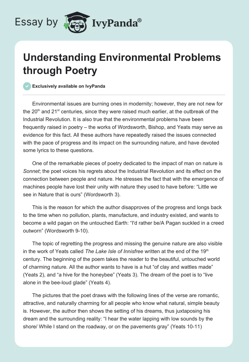 Understanding Environmental Problems through Poetry. Page 1