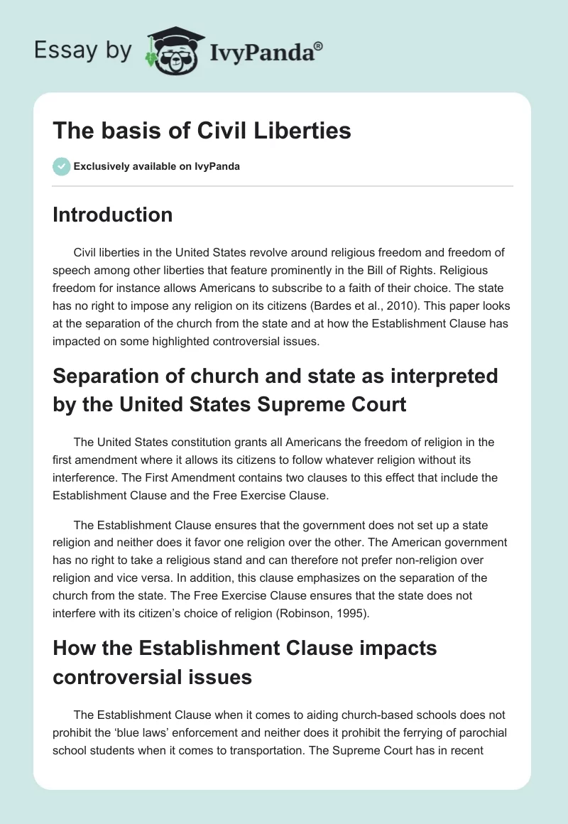 The basis of Civil Liberties. Page 1