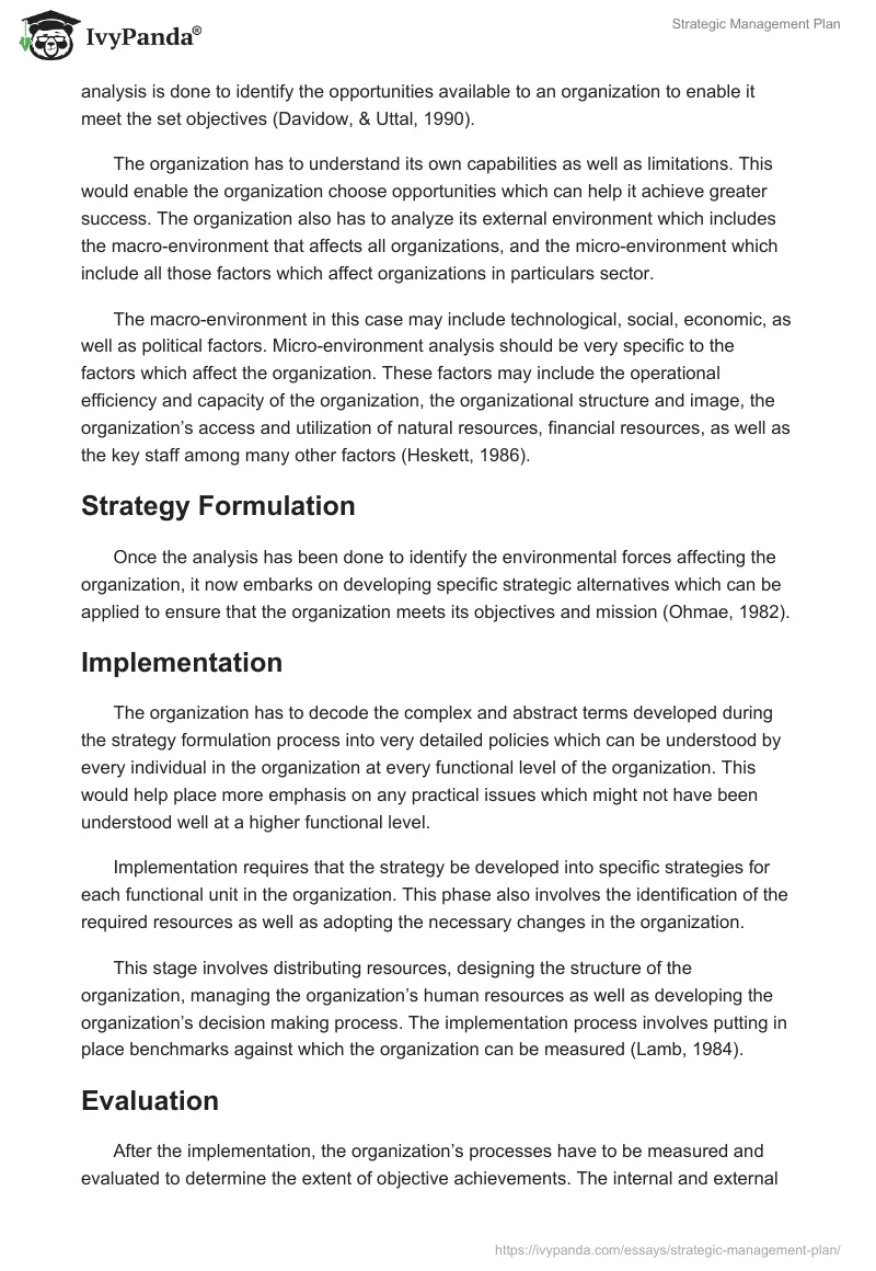 Strategic Management Plan. Page 2