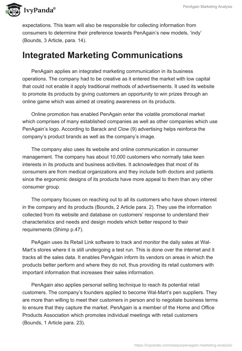 PenAgain Marketing Analysis. Page 4
