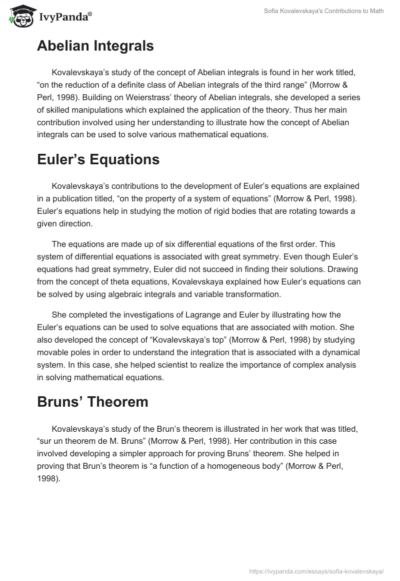 Sofia Kovalevskaya's Contributions to Math. Page 2