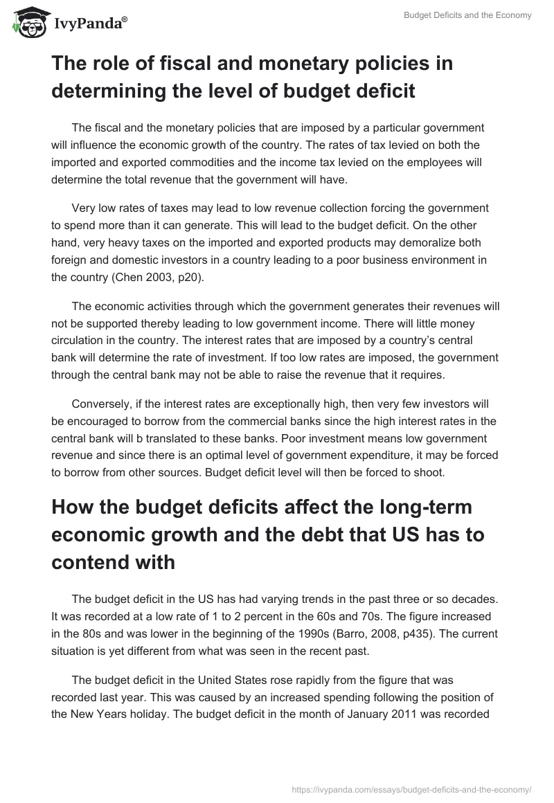 Budget Deficits and the Economy. Page 4