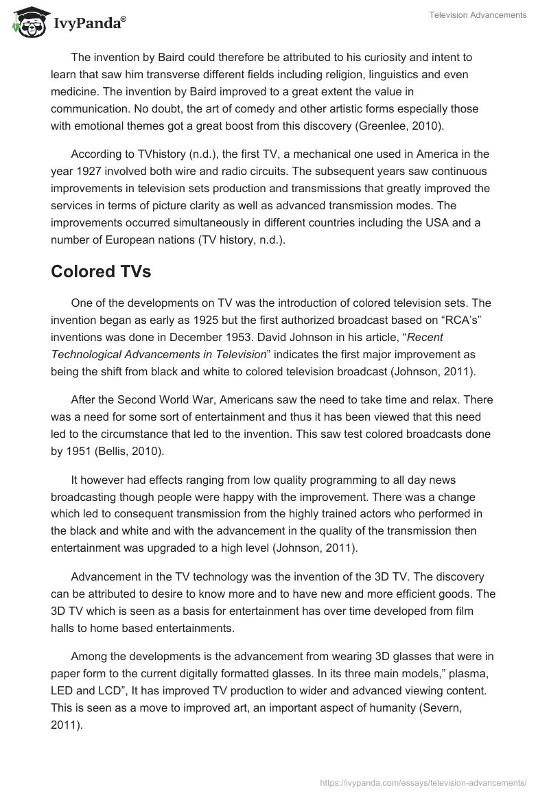 Television Advancements. Page 2