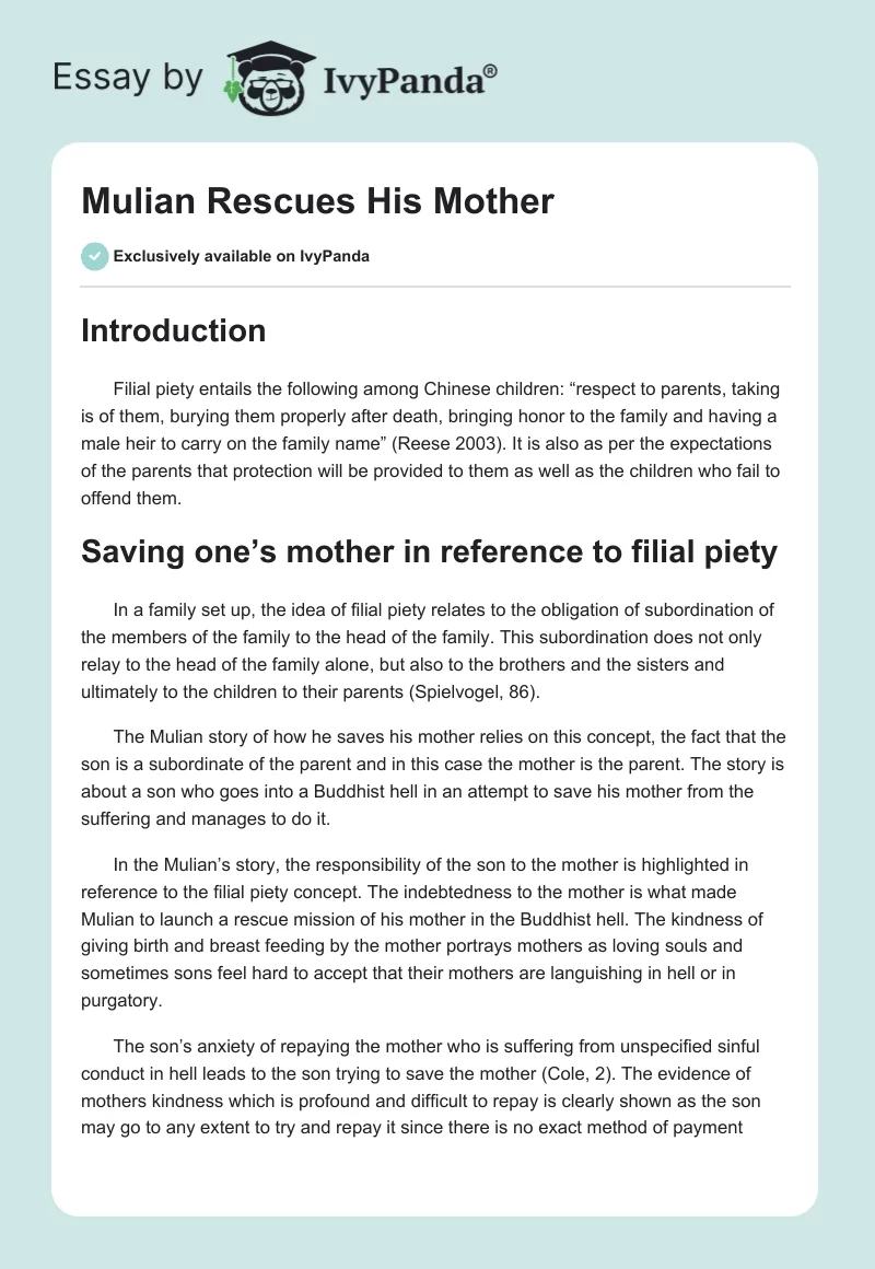 Mulian Rescues His Mother. Page 1