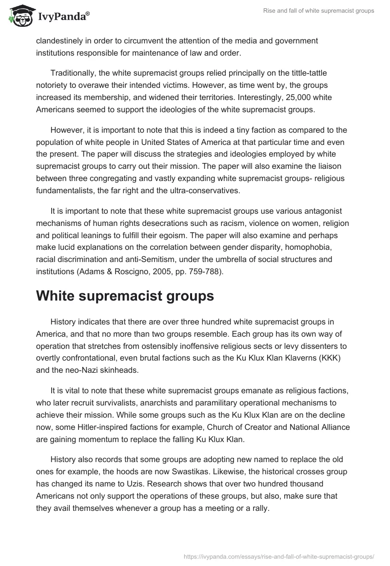 Rise and Fall of White Supremacist Groups. Page 2
